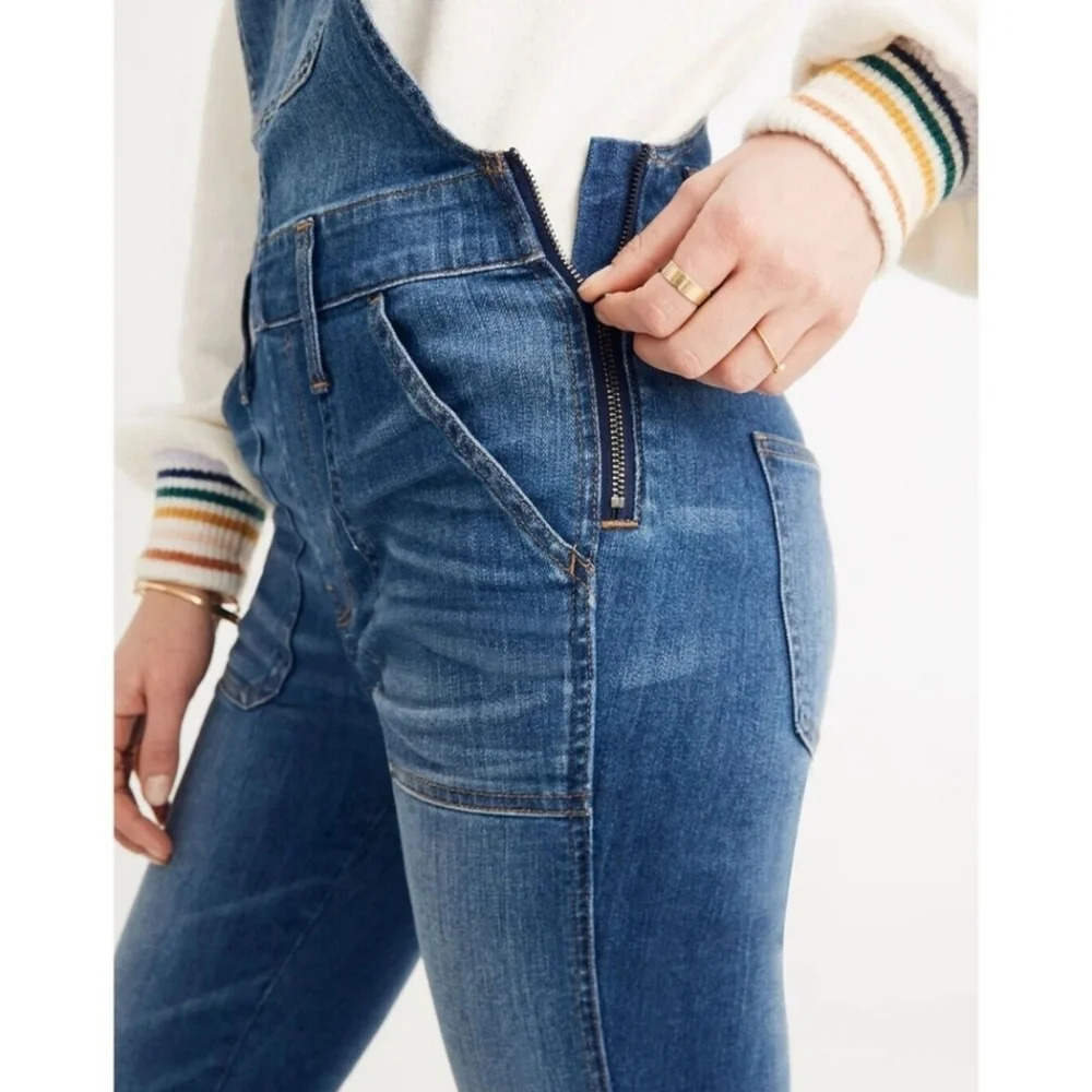 Madewell Skinny Denim bib overalls in Camila wash size xsmall - Picture 4 of 13